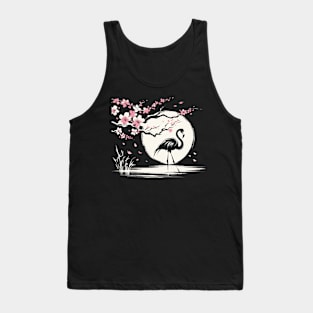 Kawaii Cool Retro Flamingo Japan Style Funny Flamingo Tank Top